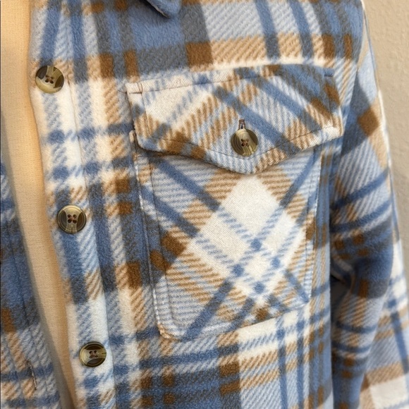Sage Blue and Brown Plaid Jacket - Picture 2 of 8
